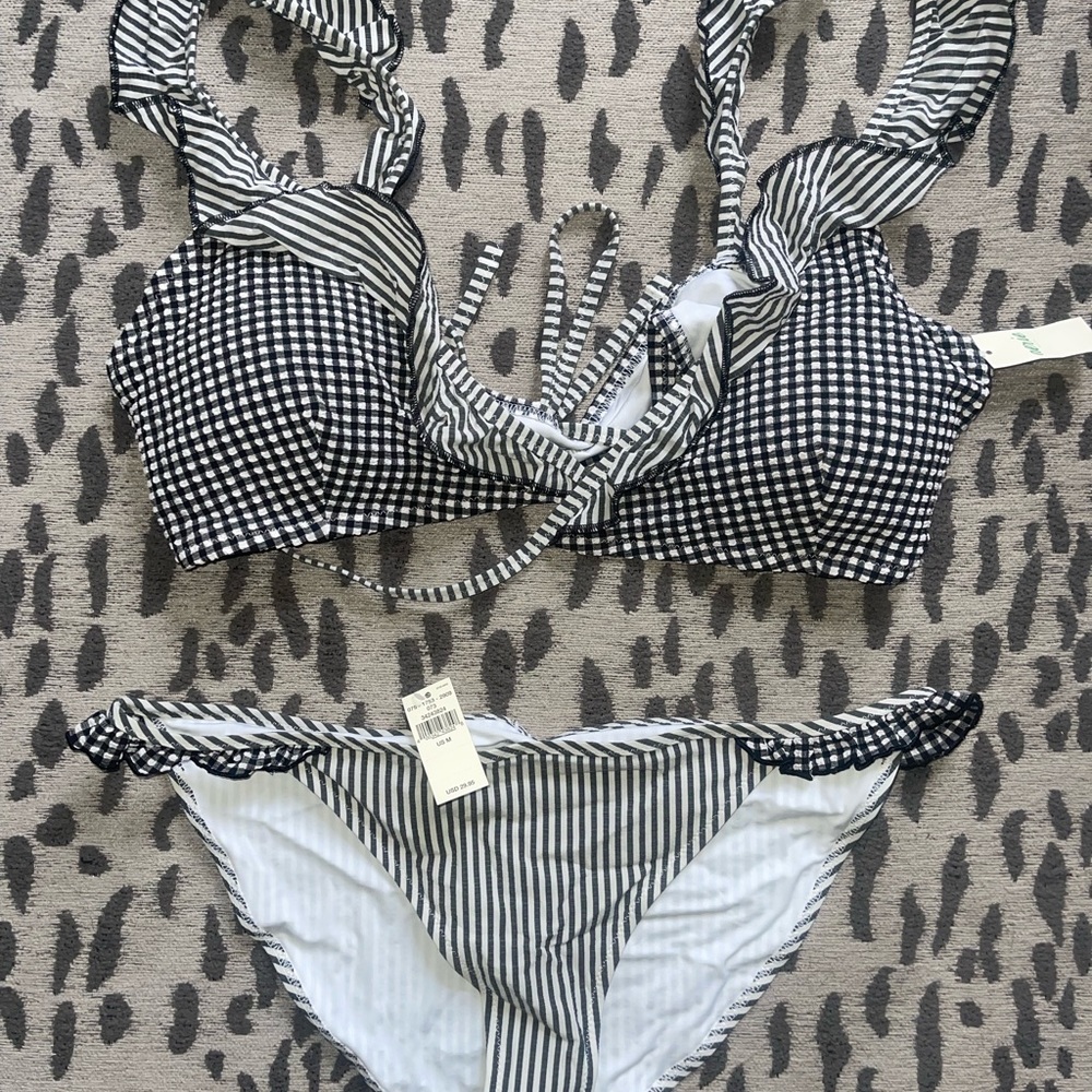 AERIE GINGHAM BIKINI SET NWT